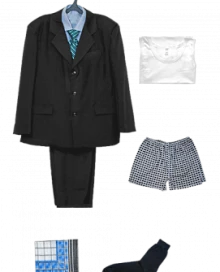 Комплект мужской одежды (костюм, рубашка, галстук, нижнее белье)